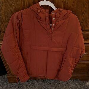 Rust Hooded Puffer Jacket